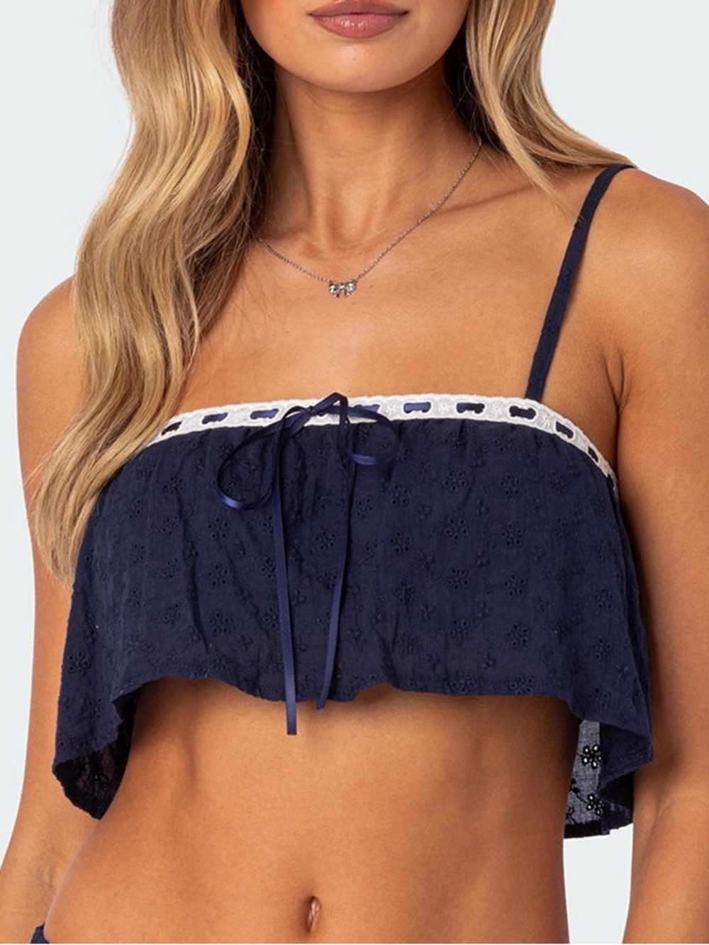 edikted Edan Eyelet Crop Top